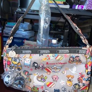 Tokidoki x LeSportsac Transporto Boston Mini Charm Rainbow Zipped Baguette -RARE